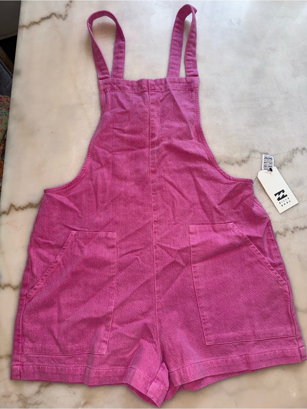Billabong Hot Pink Short Overalls Romper